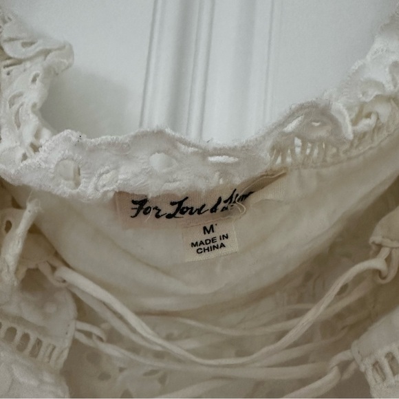 For Love & Lemons Anabelle Eyelet Crop Top White - Picture 5 of 5